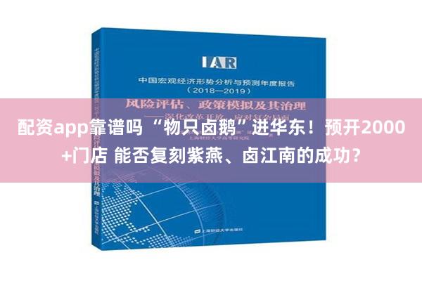 配资app靠谱吗 “物只卤鹅”进华东！预开2000+门店 能否复刻紫燕、卤江南的成功？