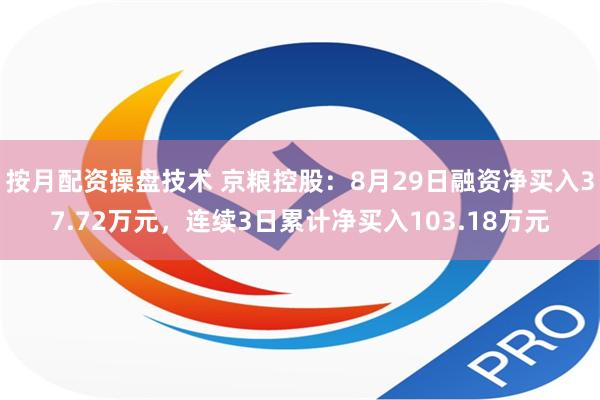 按月配资操盘技术 京粮控股：8月29日融资净买入37.72万元，连续3日累计净买入103.18万元