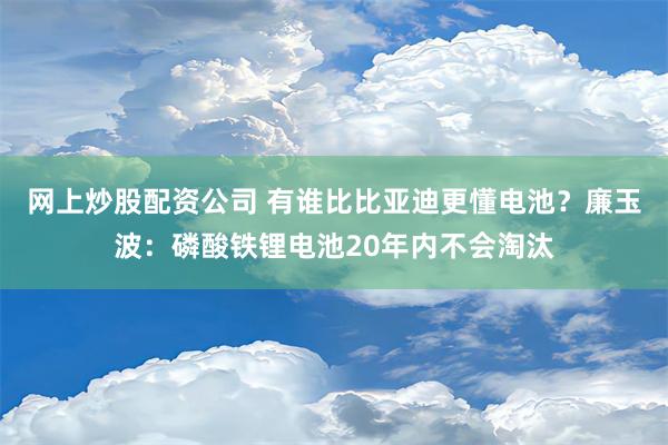 网上炒股配资公司 有谁比比亚迪更懂电池？廉玉波：磷酸铁锂电池20年内不会淘汰