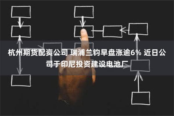 杭州期货配资公司 瑞浦兰钧早盘涨逾6% 近日公司于印尼投资建设电池厂